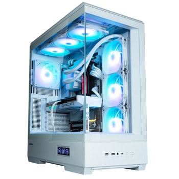 Кутия Zalman P50 DS, ATX/microATX/Mini-ITX, 1x USB Type-C, 2x USB 3.0, 4x 120mm ARGB вентилатора, с прозорец, бяла, без захранване | JAR Computers Zalman P50 DS White ZM-P50-DS-WH