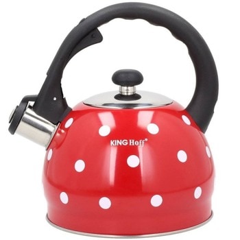 Чайник Kinghoff KH 1049, 2 литра, неръждаема стомана, подходящ за индукционни котлони, червен | JAR Computers Kinghoff KH 1049