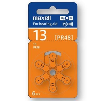Батерии цинкови Maxell ZA13, 1.4V, 6 бр. image