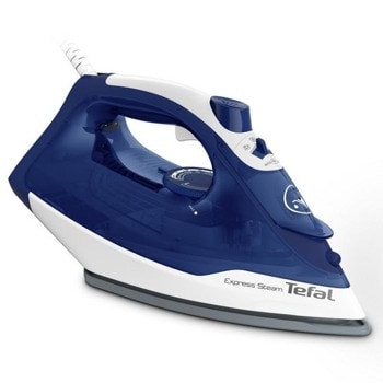 Парна ютия Tefal FV2838Е0, вместимост на резервоара 270 мл, до 40 г/мин непрекъсната пара, парен удар до 180 г., антикапкова система, 2400W, синя | JAR Computers Tefal FV2838E0