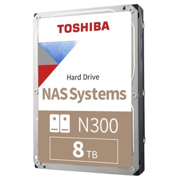 Твърд диск 8TB Toshiba N300 NAS, SATA 6Gb/s, 7200rpm, 256MB, 3.5" (8.89cm) | JAR Computers Toshiba N300 8TB HDWG480EZSTAU