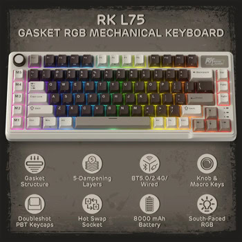royal kludge rk l75 Grey | JAR Computers royal kludge rk l75 Grey