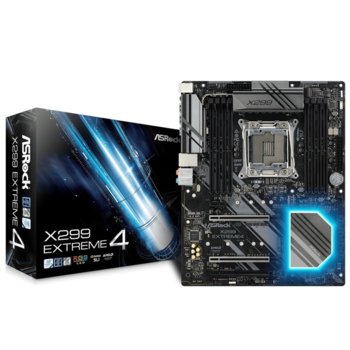 Дънна платка ASRock X299 Extreme4, X299, LGA2066, DDR4, PCI-E (SLI&CFX), 8x SATA 6.0 Gb/s, 2x M.2, 1x USB 3.1 Gen1, 1x Thunderbolt, RGB, ATX | JAR Computers Дънна платка ASRock X299 Extreme4 2Y