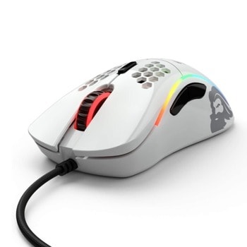 Мишка Glorious Модел D- (GLO-MS-DM-GW), оптична (12 000dpi), USB, лъскаво бяла, геймърска, подсветка | JAR Computers Glorious GLO-MS-DM-GW