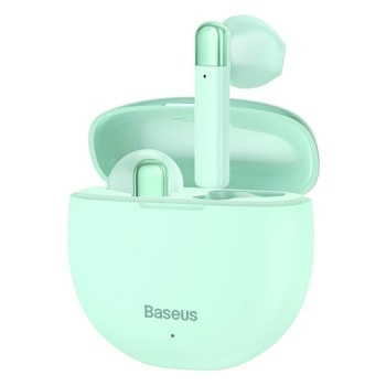 Слушалки Baseus Encok W02 (NGW2-03), безжични, микрофон, Bluetooth, тип "тапи", кутия за зареждане, до 4 часа време на работа, сини | JAR Computers Baseus NGW2-03