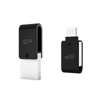 Памет 32GB USB Flash Drive, Silicon Power Mobile X21, USB/microUSB 2.0, OTG, черна | JAR Computers Silicon Power Mobile X21 Black 32GB