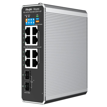 Индустриален суич Ruijie RG-NIS2100-8GT2SFP-HP, 1000Mbps, 10 порта, 1x 10/100/1000Mbps RJ45 (PoE++), 7x 10/100/1000Mbps RJ45 (PoE+), 2x 1Gbs SFP | JAR Computers Ruijie RG-NIS2100-8GT2SFP-HP