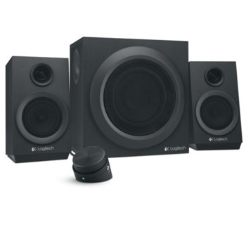 Тонколона Logitech Z333, 2.1, 40W RMS (24W + 2 x 8W), 3.5 mm, RCA, черен | JAR Computers Logitech Z333
