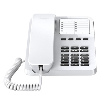 Стационарен телефон Gigaset DESK 400, 1 линия, импулсно набиране на номера, 10 програмируеми бутона, RJ9 жак, бял | JAR Computers Стационарен телефон Gigaset DESK 400 бял