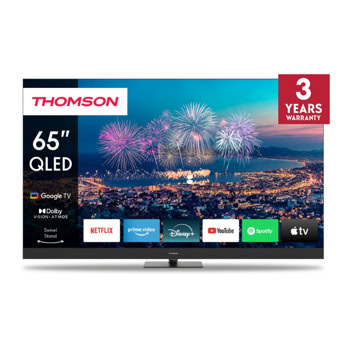 Телевизор Thomson 65QG6C14, 65" (165.1cm) 4K/UHD QLED Smart TV, HDR10, Dolby Vision, Dolby Atmos, DVB-T2/C/S2, Wi-Fi, LAN, Bluetooth, 4x HDMI, 3x USB | JAR Computers Thomson 65QG6C14