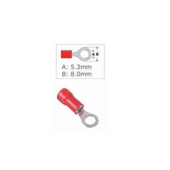 Кабелна обувка Fast ON ST-003, 100 бр., червена | JAR Computers Fast ON ST-003 Red