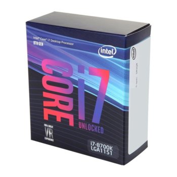 Процесор Intel Core i7-8700K шестядрен (3.70/4.70GHz, 12MB Cache, 350MHz-1.20GHz GPU, LGA1151) BOX, без охлаждане | JAR Computers Intel Core i7-8700K BX80684I78700K