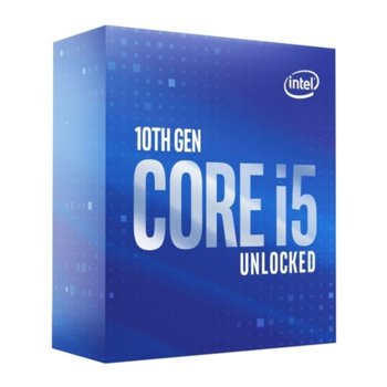 Процесор Intel Core i5-10600K, шестядрен (4.1/4.8 GHz, 12MB Cache, 1200MHz графична честота, LGA1200) Box, без охлаждане | JAR Computers Intel Core i5-10600K BX8070110600K Box