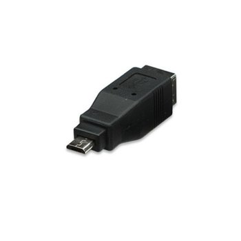 Адаптер Manhattan 308694, от USB B(ж) към USB Micro B(м), черен | JAR Computers Manhattan 308694 USB B(ж) към USB Micro B(м)