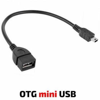 Кабел Royal OTG USB Mini, от USB Type-A(ж) към USB Mini(м), 0.15м, черен | JAR Computers Royal CABLE-OTG USB/f-USB Mini/m 0.15m ROY21008549