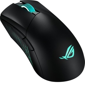 Мишка Asus ROG Gladius III Wireless, оптична (26 000 dpi), безжична, Bluetooth, 2.4GHz, USB, черна, гейминг, RGB подсветка, 6 програмируеми бутона | JAR Computers Asus ROG Gladius III Wireless 90MP0200-BMUA00