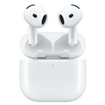 Слушалки Apple AirPods 4, безжични, Bluetooth, микрофон, Apple H2 чип, Adaptive EQ, адаптивно шумопотискане, до 4 часа време на работа, IP54 водоустойчивост, бели | JAR Computers Apple AirPods 4 ANC MXP93ZM/A