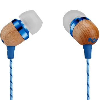 Слушалки тапи House of Marley Smile Jamaica (EM-JE041-DN), микрофон, 3.5mm, сини/кафяви | JAR Computers House of Marley Jamaica EM-JE041-DN blue/brown