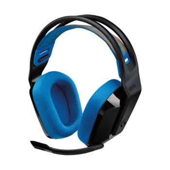 Слушалки Logitech G535, безжични, USB, микрофон, 40mm говорители, наушници с мемори пяна, гейминг, черно-сини | JAR Computers Logitech G535 939-002219