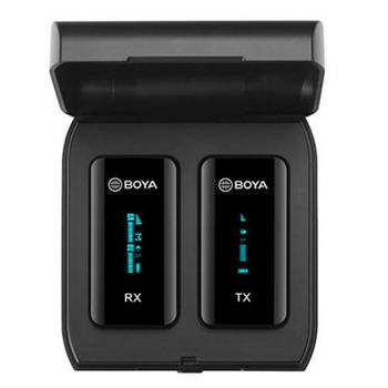 Безжична микрофонна система BOYA BY-XM6-K1, 1x микрофон, 2x предавател и 1x приемник, кутия за зареждане, обхват до 100m, до 6.5 часа време на работа, черни | JAR Computers BOYA BY-XM6-K1