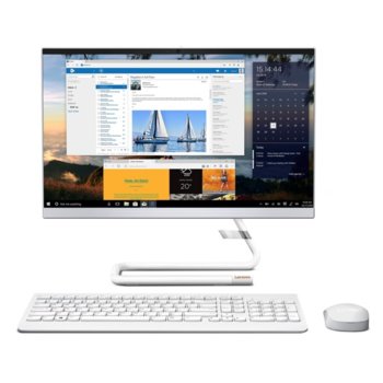 All In One компютър Lenovo Ideacentre A340-22ICK (F0ES0056BG)(бял), четириядрен Coffee Lake i3-9100T 3.1/3.7 GHz, 21.5" (54.62cm) Full HD WVA Anti-Glare Display, 4GB DDR4, 1TB HDD, 2x USB 3.1, клавиатура и мишка, Free DOS | JAR Computers Lenovo Ideacentre A340-22ICK (F0ES0056BG)
