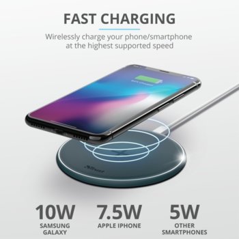 TRUST Qylo Fast Wireless Charging Pad Blue 23864