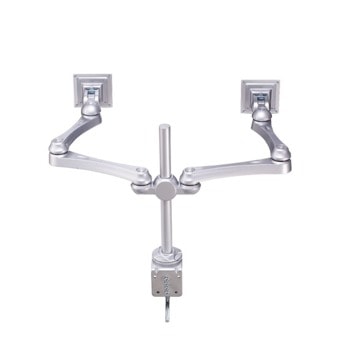 Стойка за телевизор NewStar FPMA-D930D, за плот, за екрани от 10" до 30", VESA до 100x100 mm, макс. тегло до 7кг., регулируема, за 2 бр. монитора, сребриста | JAR Computers NewStar FPMA-D930D