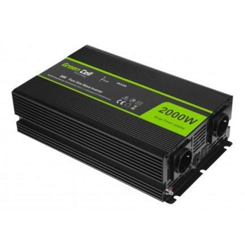 Инвертор Green Cell INV29, 2000W, от DC 24V към AC 230V, 1x USB-A, чиста синусоида, за кола | JAR Computers Green Cell 24V to 230V 2000W/4000W INV20