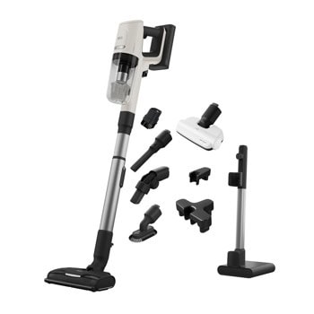 Прахосмукачка AEG AP81HB25SH, вертикална/ръчна, безжична, 400ml капацитет на контейнера, до 60 минути време на работа, двойна филтрация, бяла | JAR Computers AEG AP81HB25SH