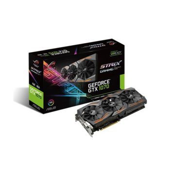 Видеокарта GeForce GTX 1070, 8GB, Asus STRIX GTX1070-O8G GAMING, PCI-E 3.0, GDDR5, 256 bit, Display Port, HDMI, DVI | JAR Computers Asus STRIX GTX1070-O8G GAMING