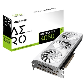 Видео карта Nvidia GF RTX 4060, 8GB, Gigabyte Aero, OC, PCI-E 4.0, GDDR6, 128-bit, DisplayPort, HDMI | JAR Computers Gigabyte GeForce RTX 4060 AERO OC 8G