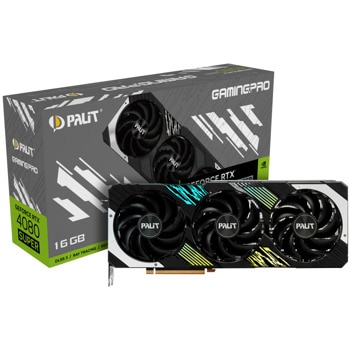 Видео карта Nvidia GF RTX 4080 Super, 16GB, Palit Gaming Pro, PCI-E 4.0, GDDR6X, 256-bit, DisplayPort, HDMI | JAR Computers Palit GF RTX 4080 SUPER GamingPro NED408S019T2