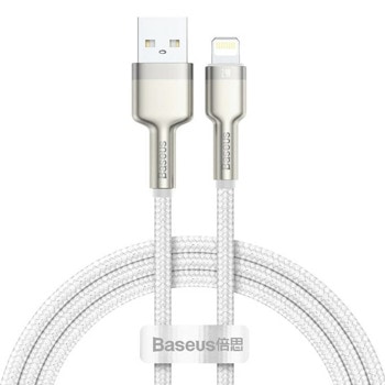 Кабел Baseus Cafule Metal Series (CALJK-A02), от USB A(м) към Lightning(м), 1m, бял | JAR Computers Baseus Cafule Metal Series CALJK-A02