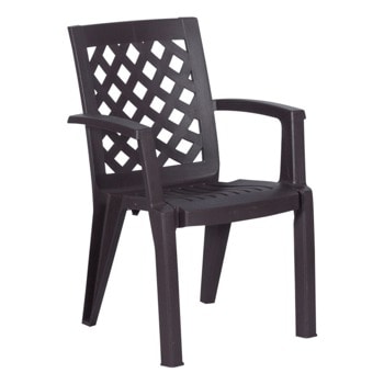 Градински стол Carmen Erguvan, до 120кг. макс. тегло, полипропилен, тъмнокафяв image