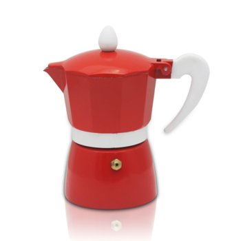 Кубинска кафеварка ZEPHYR ZP 1173 L3, 3 чаши, топлоустойчива дръжка, алуминий, червена | JAR Computers Кубинска кафеварка ZEPHYR ZP 1173 L3