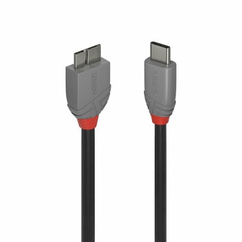 Кабел Lindy Anthra Line, от USB-C(м) към USB Micro-B 3.0(м), 2m, черен | JAR Computers Lindy Anthra Line LNY-36622