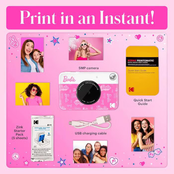 Kodak Printomatic Barbie Camera 2 RODOMATICB20 | JAR Computers Kodak Printomatic Barbie Camera 2 RODOMATICB20