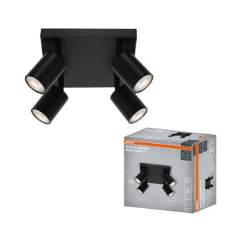 ledvance led spot elemental 4xgu10 plate black