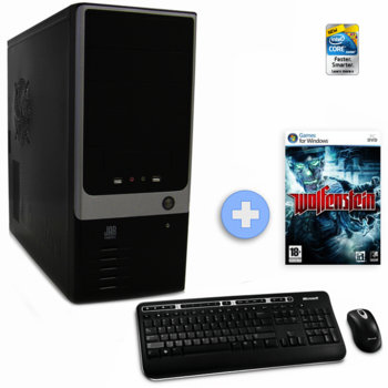 Настолен компютър PC Max i5 661 +подарък игра "Wolfenstein", Dual Core Intel® Core™ i5 661 3.33GHz, 4GB DDR3 RAM, 1000GB HDD, DVDRW, GeForce GT 240 1GB DDR3, SB5.1, безжична клавиатура и мишка Microsoft, 2г. гаранция | JAR Computers PC Max i5 661 +подарък игра "Wolfenstein"