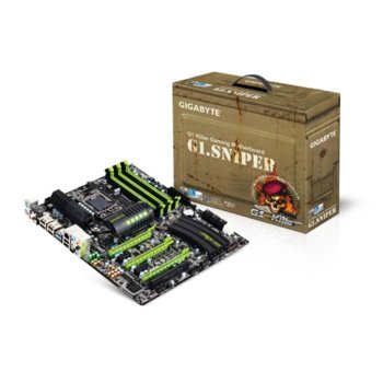 Дънна платка Gigabyte G1.Sniper, X58, LGA1366, DDR3 @ 2200MHz, 3xPCI-E(SLi/CF), X-Fi Xtreme Fidelity® SB7.1, Lan1000, SATA RAID 0,1,5,10, 2xSATA 6Gb/s RAID 0,1, 4xUSB3.0, ATX | JAR Computers Gigabyte G1.Sniper