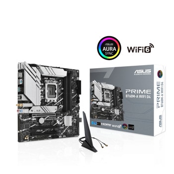 Дънна платка ASUS PRIME B760M-A WIFI D4, B760, LGA1700, DDR4, PCIe 4.0, (DP&HDMI), 4x SATA 6Gb/s, 2x M.2, 2x USB 3.2 Gen 2 Type-A, Wi-Fi 6, Bluetooth v5.2, Micro ATX | JAR Computers Asus B760M-A LGA1700 DDR4 90MB1CX0-M0EAY0