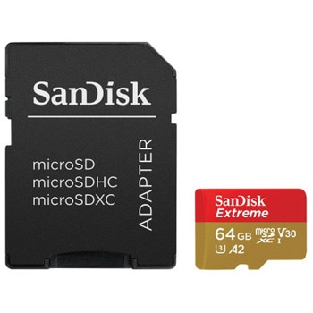 Карта памет 64GB microSDXC с адаптер, Sandisk Extreme, Class 10 UHS-1 U3, скорост на четене 170MB/s, скорост на запис 80MB/s | JAR Computers Sandisk Extreme microSDXC 64GB SDSQXAH-064G-GN6MA