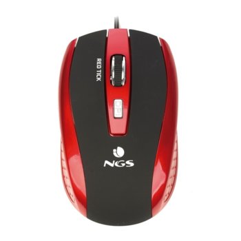 Мишка NGS Tick, оптична (1600 dpi), USB, червена image