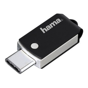 Памет 16GB USB Flash Drive, Hama C-Turn FlashPen, USB 3.1 Type C/USB 3.0 A, черна | JAR Computers Hama C-Turn FlashPen 114975