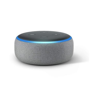 Смарт колонка Amazon Echo Dot 3 Heather Grey, микрофон, Wi-Fi, Bluetooth, гласов асистент, сива image
