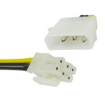 Захранващ кабел Molex (ж) to 6-Pin