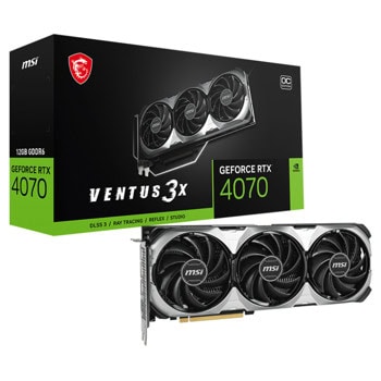 Видео карта Nvidia GF RTX 4070, 12GB, MSI VENTUS 3X E1, OC, PCI-E 4.0, GDDR6, 192-bit, DisplayPort, HDMI | JAR Computers MSI GeForce RTX 4070 VENTUS 3X E1 12G OC