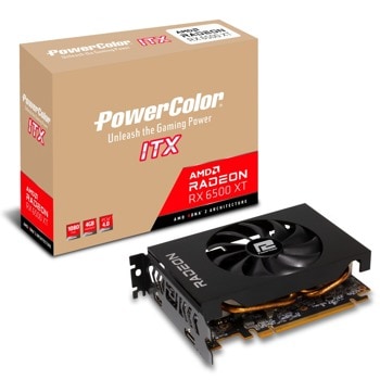 Видео карта AMD Radeon RX 6500 XT, 4GB, PowerColor XT ITX, PCI-E 4.0, GDDR6, 64bit, DisplayPort, HDMI image