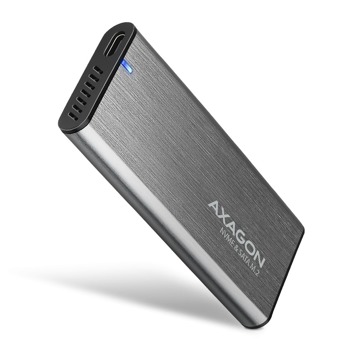 Кутия 2.5" (6.35 cm) AXAGON EEM2-SG2 за M.2 NVMe (2242/2260/2280) SSD, USB C 3.2 Gen 2, сива | JAR Computers Axagon EEM2-SG2