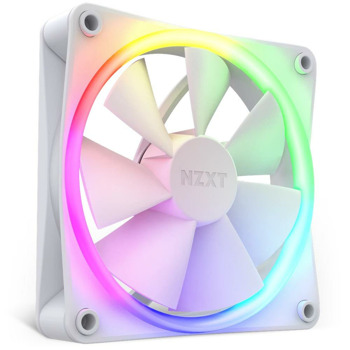 Вентилатор 120mm, NZXT F120 RGB White (RF-R12SF-W1), 4-pin PWM, 1800 rpm, бял | JAR Computers NZXT F120 RGB White RF-R12SF-W1
